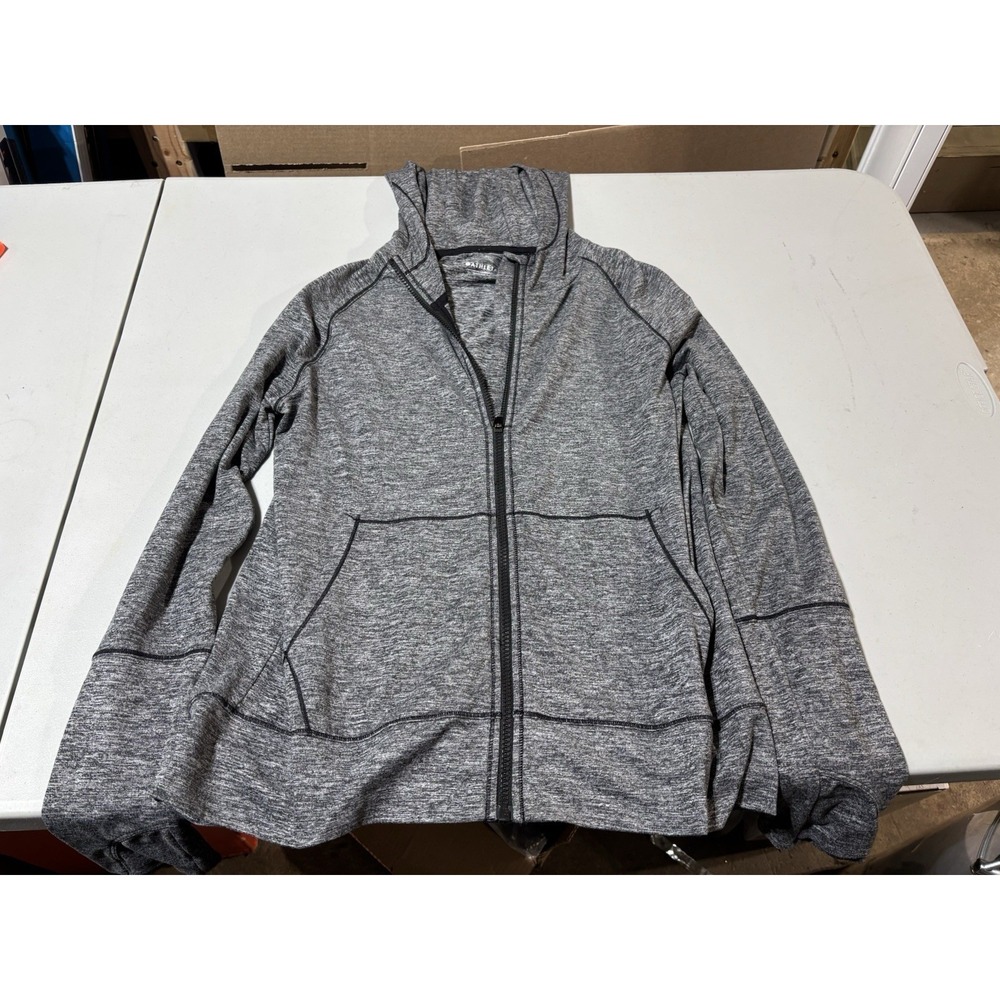 Athleta Heather Baja UPF Hooded Full Zip Jacket Charcoal Grey Heather Medium